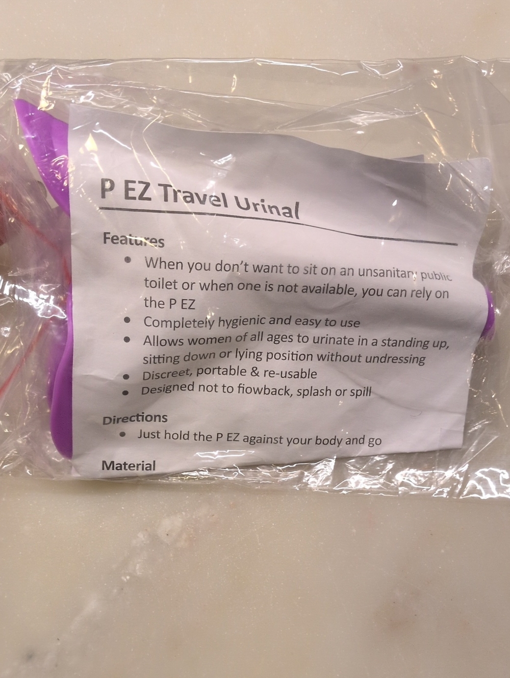 Female EZ Pee Travel Packable Stand Up Female Urinal Device - Camping/Travel